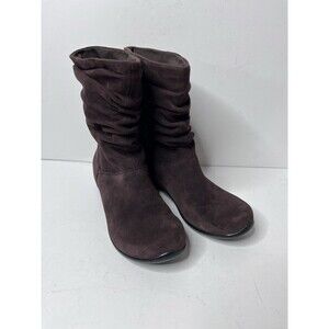 Dansko Brown Suede Scrunch Midcalf Slouch Boots Womens Size 38/7.5